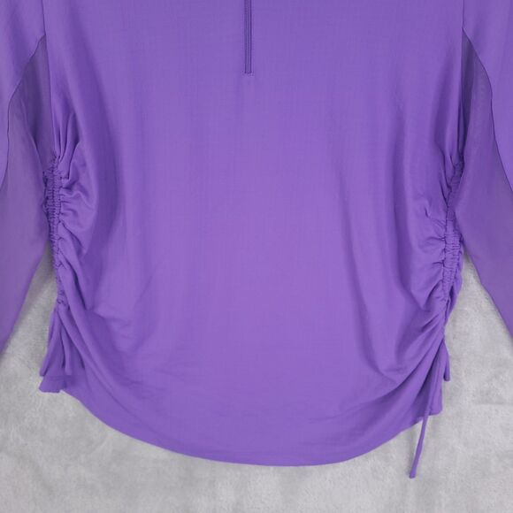 IBKUL Golf Tennis Top Shirt Womens XL Purple Long Sleeve 1/4 Zip UPF 50 Rushed - Picture 2 of 13